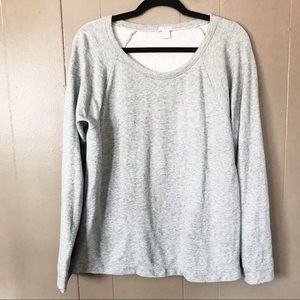 J. Crew Gray Top With Patch Sleeves